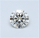 0.38 Carats, Round Diamond with Excellent Cut, H Color, VS1 Clarity and Certified by EGL