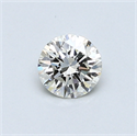 0.45 Carats, Round Diamond with Excellent Cut, H Color, VVS1 Clarity and Certified by EGL