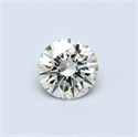 0.38 Carats, Round Diamond with Excellent Cut, H Color, VS1 Clarity and Certified by EGL