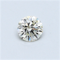 0.36 Carats, Round Diamond with Excellent Cut, H Color, VS1 Clarity and Certified by EGL