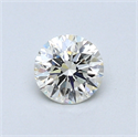 0.46 Carats, Round Diamond with Excellent Cut, H Color, VVS2 Clarity and Certified by EGL