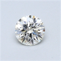 0.43 Carats, Round Diamond with Excellent Cut, H Color, VVS1 Clarity and Certified by EGL