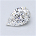 0.91 Carats, Pear Diamond with  Cut, D Color, SI1 Clarity and Certified by GIA