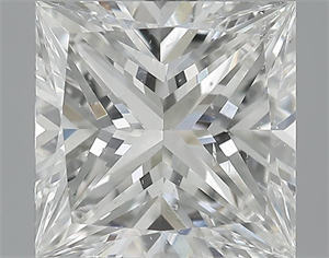 3.14 Carats, Princess Diamond with  Cut, G Color, SI1 Clarity and Certified by GIA
