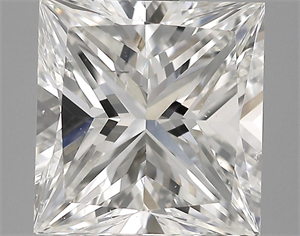 3.37 Carats, Princess Diamond with  Cut, G Color, SI1 Clarity and Certified by GIA