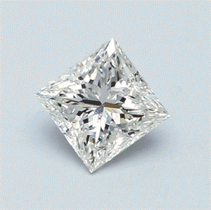 0.70 Carats, Princess Diamond with  Cut, G Color, SI1 Clarity and Certified by EGL