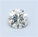 0.50 Carats, Round Diamond with Excellent Cut, H Color, VVS2 Clarity and Certified by EGL