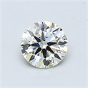 0.52 Carats, Round Diamond with Excellent Cut, H Color, VVS1 Clarity and Certified by EGL