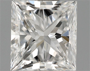 0.58 Carats, Princess Diamond with  Cut, E Color, VS1 Clarity and Certified by GIA