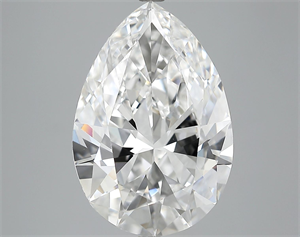 7.02 Carats, Pear Diamond with  Cut, E Color, VVS2 Clarity and Certified by GIA