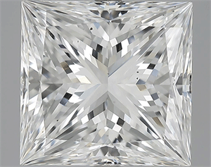 8.06 Carats, Princess Diamond with  Cut, E Color, VS2 Clarity and Certified by GIA
