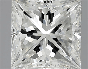 3.52 Carats, Princess Diamond with  Cut, H Color, VVS2 Clarity and Certified by GIA