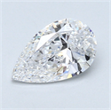 1.00 Carats, Pear Diamond with  Cut, D Color, SI1 Clarity and Certified by GIA