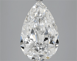 5.01 Carats, Pear Diamond with  Cut, E Color, VVS2 Clarity and Certified by GIA