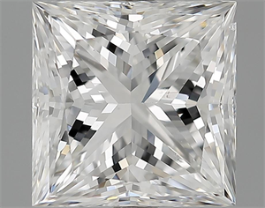 3.20 Carats, Princess Diamond with  Cut, E Color, VS2 Clarity and Certified by GIA