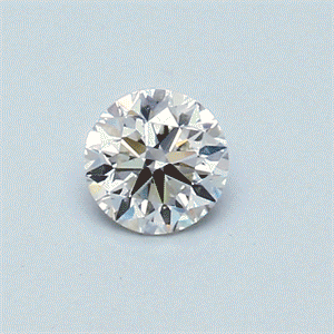 0.30 Carats, Round Diamond with Excellent Cut, H Color, VS2 Clarity and Certified by EGL