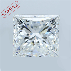 5.04 Carats, Princess Diamond with  Cut, J Color, SI1 Clarity and Certified by GIA