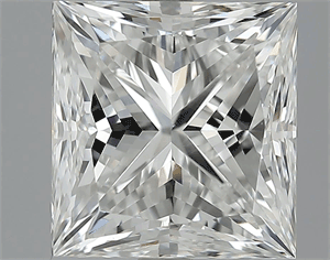 4.02 Carats, Princess Diamond with  Cut, H Color, VS1 Clarity and Certified by GIA