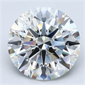 Natural Diamond 2.43 Carats, Round with Excellent Cut, H Color, SI2 Clarity and Certified by GIA