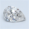 Natural Diamond 1.00 Carats, Pear with  Cut, E Color, SI2 Clarity and Certified by IGI