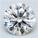 Natural Diamond 2.50 Carats, Round with Excellent Cut, E Color, VVS2 Clarity and Certified by GIA