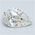 Natural Diamond 1.20 Carats, Pear with  Cut, H Color, VS2 Clarity and Certified by GIA