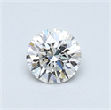 Natural Diamond 0.43 Carats, Round with Excellent Cut, F Color, VS2 Clarity and Certified by GIA