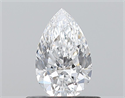 Natural Diamond 0.50 Carats, Pear with  Cut, D Color, VVS2 Clarity and Certified by GIA