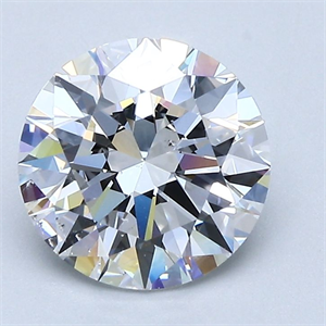 Picture of Natural Diamond 1.80 Carats, Round with Excellent Cut, D Color, SI1 Clarity and Certified by GIA