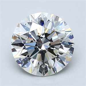 Picture of Natural Diamond 1.90 Carats, Round with Excellent Cut, H Color, SI2 Clarity and Certified by GIA