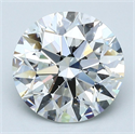 Natural Diamond 3.09 Carats, Round with Excellent Cut, H Color, SI1 Clarity and Certified by GIA