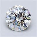 Natural Diamond 4.02 Carats, Round with Excellent Cut, J Color, SI2 Clarity and Certified by GIA