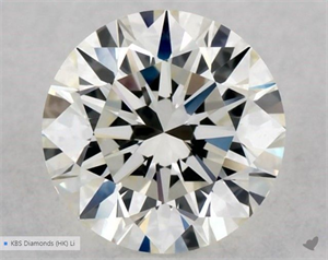 Picture of Natural Diamond 0.54 Carats, Round with Excellent Cut, K Color, VVS2 Clarity and Certified by GIA