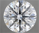 Natural Diamond 2.07 Carats, Round with Excellent Cut, F Color, IF Clarity and Certified by GIA