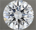 Natural Diamond 2.01 Carats, Round with Excellent Cut, D Color, VVS1 Clarity and Certified by GIA