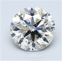 Natural Diamond 3.01 Carats, Round with Very Good Cut, H Color, SI2 Clarity and Certified by IGI