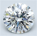 Natural Diamond 3.22 Carats, Round with Excellent Cut, F Color, VS2 Clarity and Certified by GIA