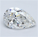 Natural Diamond 1.80 Carats, Pear with  Cut, F Color, SI1 Clarity and Certified by GIA