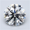 Natural Diamond 2.01 Carats, Round with Excellent Cut, D Color, VS2 Clarity and Certified by GIA