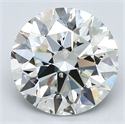 Natural Diamond 2.50 Carats, Round with Excellent Cut, J Color, SI1 Clarity and Certified by GIA