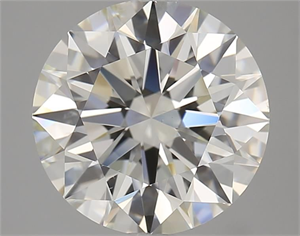 Picture of Natural Diamond 4.08 Carats, Round with Excellent Cut, J Color, SI1 Clarity and Certified by GIA