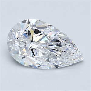 Picture of Natural Diamond 2.00 Carats, Pear with  Cut, D Color, VVS1 Clarity and Certified by GIA