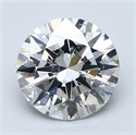 Natural Diamond 2.70 Carats, Round with Excellent Cut, F Color, SI2 Clarity and Certified by GIA