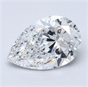 Natural Diamond 2.73 Carats, Pear with  Cut, D Color, SI2 Clarity and Certified by GIA