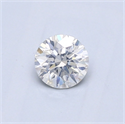 Natural Diamond 0.42 Carats, Round with Good Cut, F Color, I1 Clarity and Certified by GIA