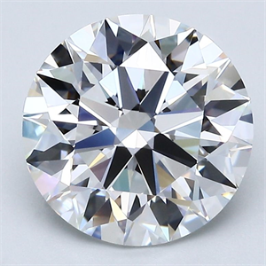 Picture of Natural Diamond 3.55 Carats, Round with Excellent Cut, F Color, VVS2 Clarity and Certified by GIA