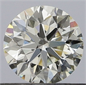 Natural Diamond 0.40 Carats, Round with Excellent Cut, K Color, VVS2 Clarity and Certified by GIA