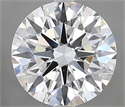 Natural Diamond 2.10 Carats, Round with Excellent Cut, F Color, VS1 Clarity and Certified by GIA