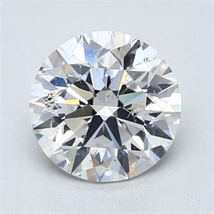 Picture of Natural Diamond 1.80 Carats, Round with Excellent Cut, D Color, SI2 Clarity and Certified by GIA