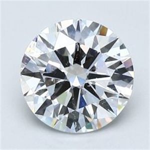 Picture of Natural Diamond 1.55 Carats, Round with Very Good Cut, D Color, SI2 Clarity and Certified by GIA